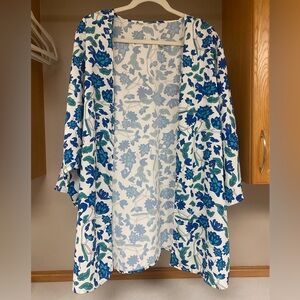 Blue & Turquoise Floral Kimono
